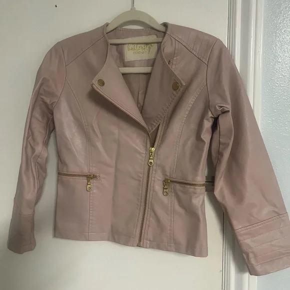 Wild Fable Blush Leather Jacket with Gold Accents - Picture 1 of 5